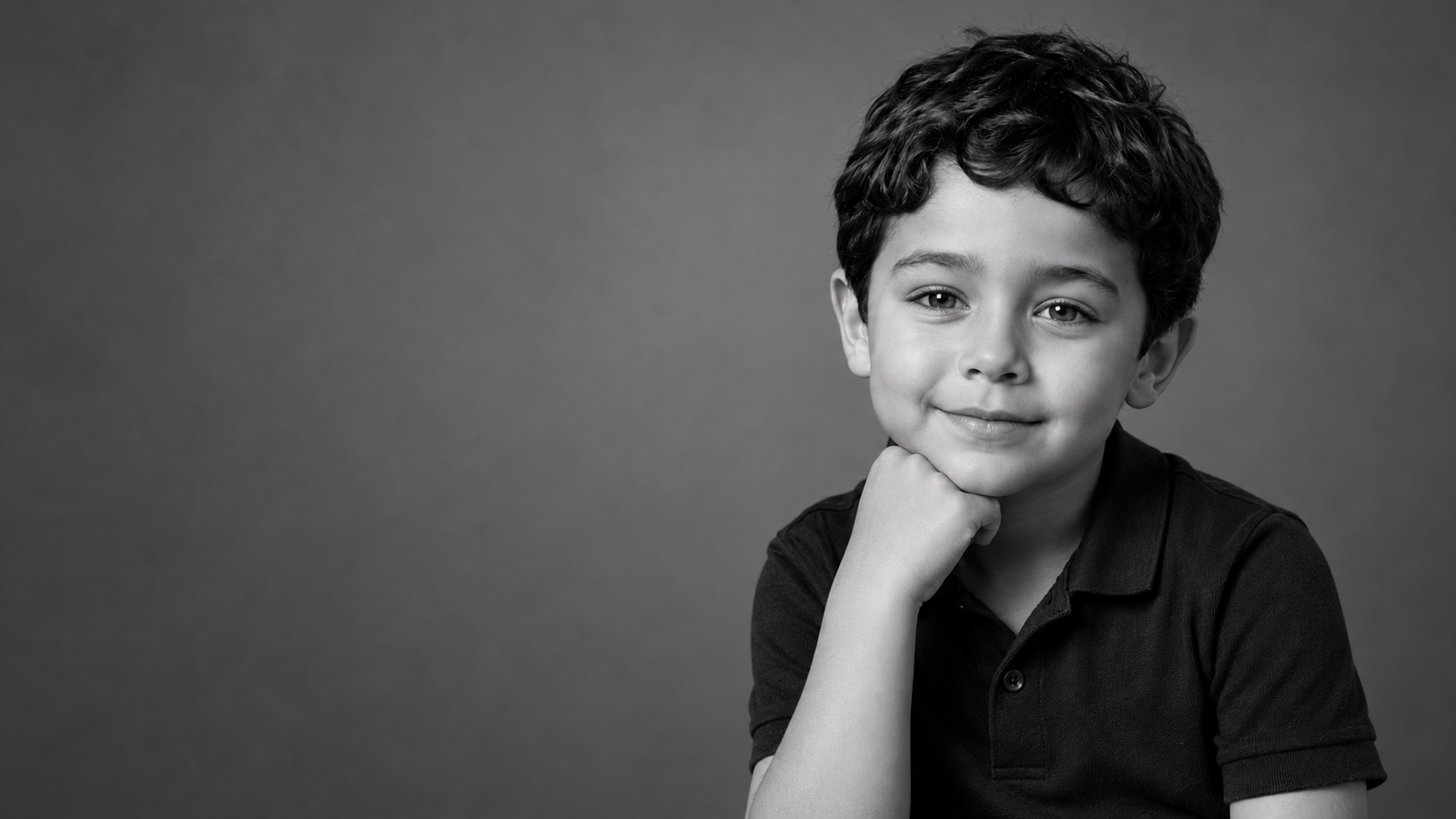 A widescreen portrait of Gilly based on the supplied family photograph