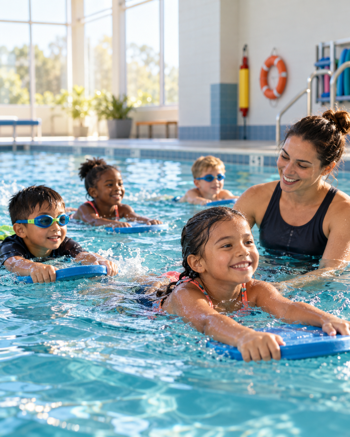 An illustrative supervised swimming lesson
